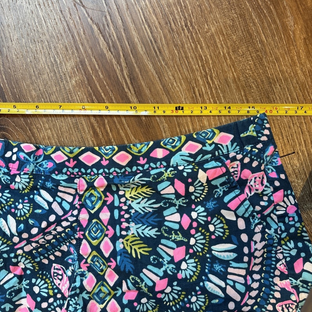 LILLY PULITZER Ocean View Shorts Glow & Flow Inky Blue Pink Rare Medium - Picture 6 of 6